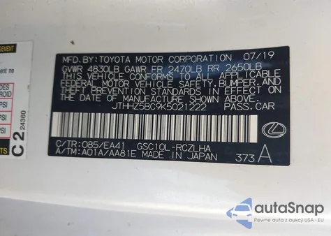 2019 Lexus Rc 350 из США, поврежденный, VIN JTHHZ5BC9K5021222